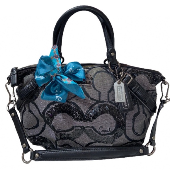 Coach Handbags - Coach 2010 Madison Signature Op Art Sophia Sequin, excellent condition